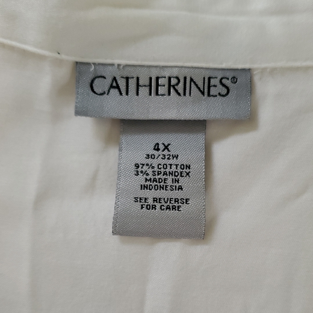 Catherines White Button-Down Blouse - image 4
